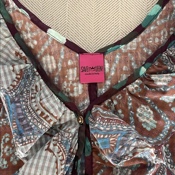 Save The Queen Multicolor Ruffled Blouse - Picture 3 of 4